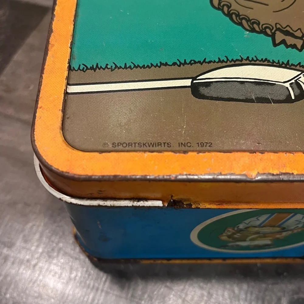 Vintage 1972 Sport Skwirts Metal Lunch Box Ohio Art Jimmy Blooper Frankie Fumble